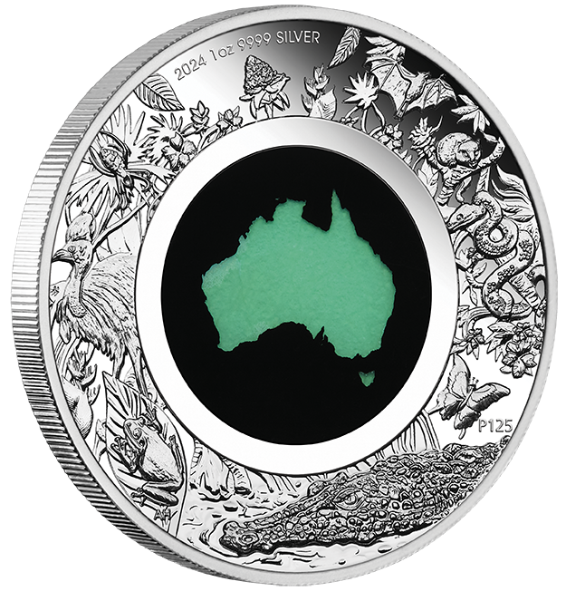 Great Southern Land 2024 1oz Silver Proof Chrysoprase Coin