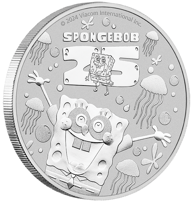 SpongeBob Squarepants 2024 1oz Silver Bullion Coin In Card