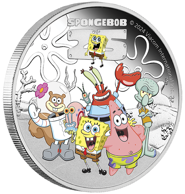 Spongebob & Friends 2024 1oz Silver Proof Coloured Coin