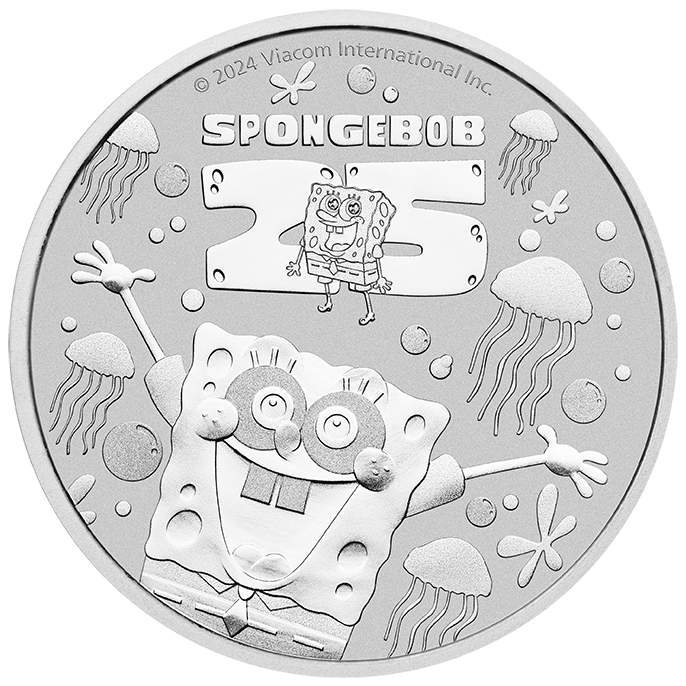 SpongeBob Squarepants 2024 1oz Silver Bullion Coin In Card