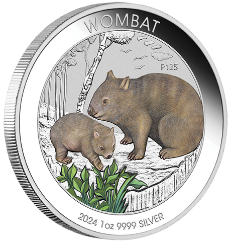 Wombat 2024 1oz Silver Coloured Coin in Card