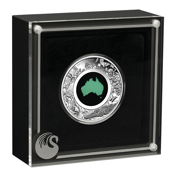 Great Southern Land 2024 1oz Silver Proof Chrysoprase Coin