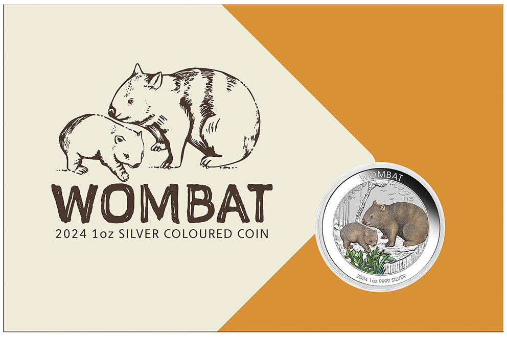 Wombat 2024 1oz Silver Coloured Coin in Card