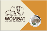 Wombat 2024 1oz Silver Coloured Coin in Card