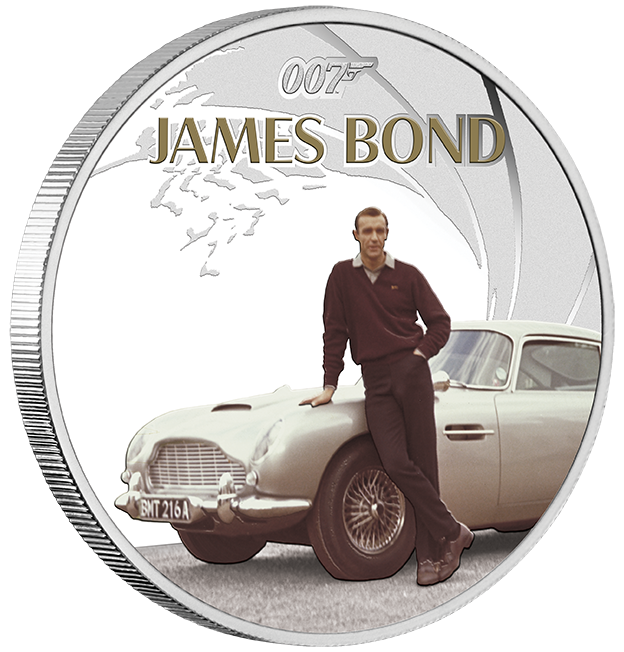 James Bond Sean Connery 1oz Silver Proof Coloured Coin