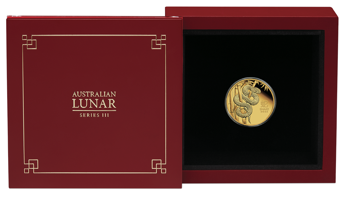 Australian Lunar Series III 2025 Year of the Snake 1/10oz Gold Proof Coin