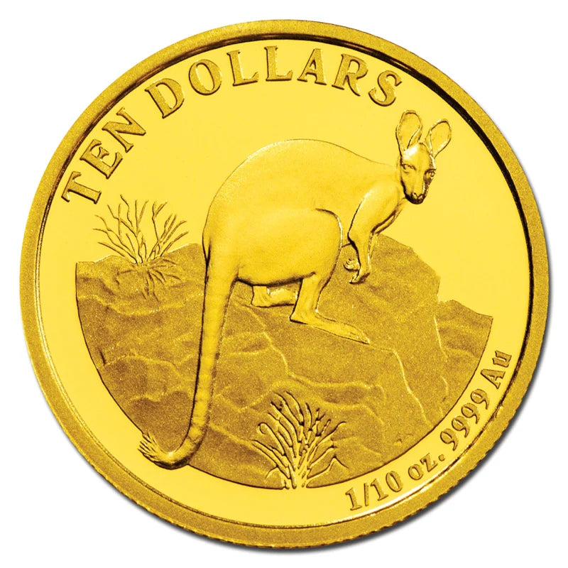 2010 Yellow-Footed Rock Wallaby Kangaroo Series 1/10oz Gold Coin