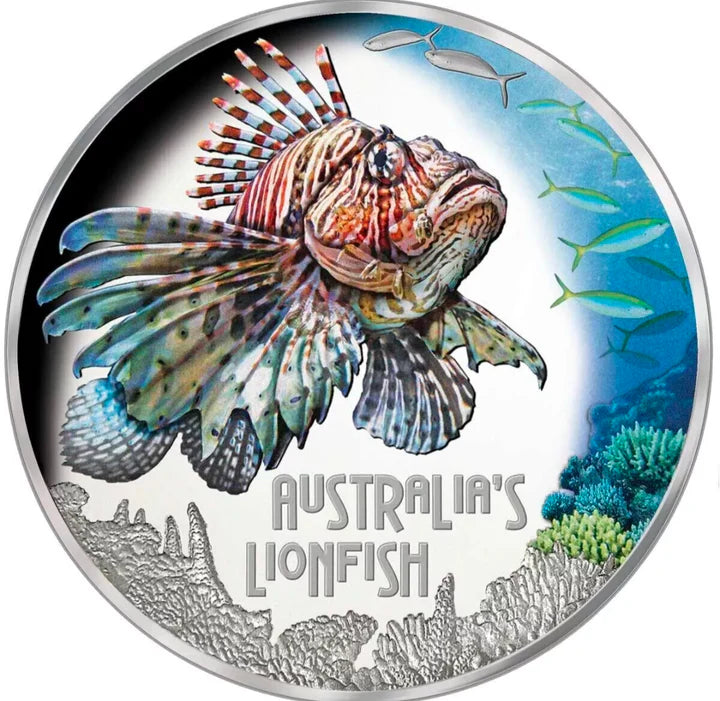 2019 Deadly and Dangerous Australian Lionfish Dollar 1oz Fine Silver Coin