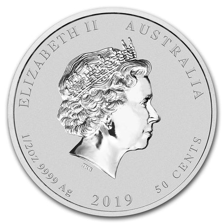 2019 Australia 1/2 oz Silver Lunar Pig BU (Colorised)