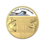 2023 20c CuNi Gold-Plated Colour Printed Uncirculated Coin - DELUXE Edition Book - 35th Anniversary of Edward the Emu