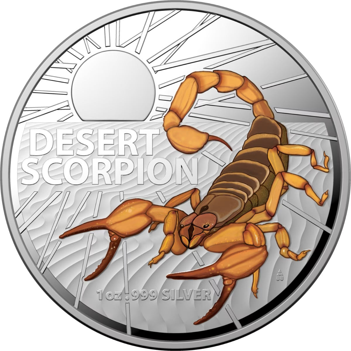 2023 Australia's Most Dangerous - Desert Scorpion 1oz Silver Coloured Proof Coin