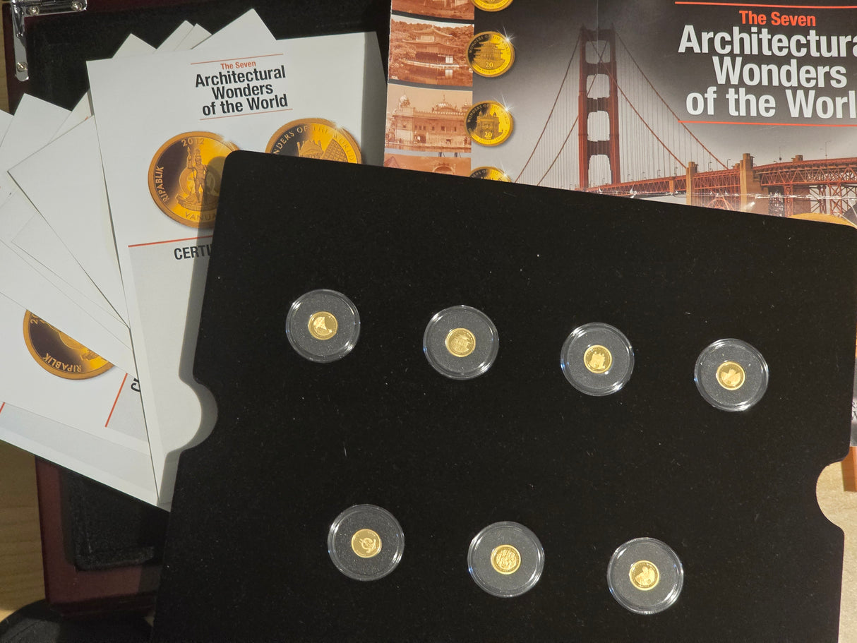 2012 Macquarie Mint Architectural Wonders of the World 14ct Gold Coin Collection