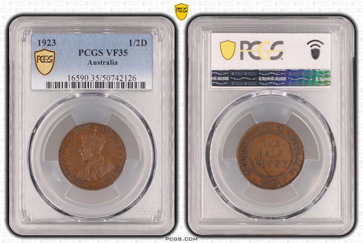 1923 Half Penny. PCGS VF35.