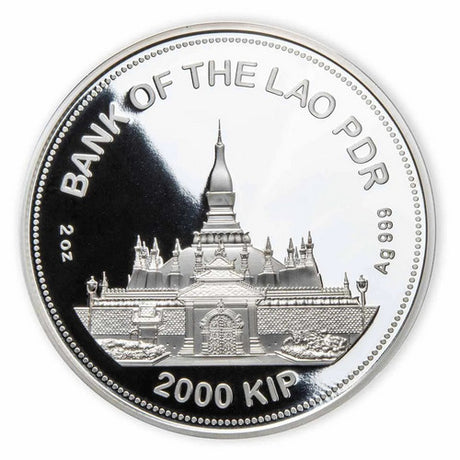 2022 Year of the Tiger 2oz Silver Coin with Jade – Laos