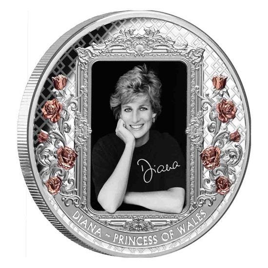 2022 $10 Tokelau 5oz Silver Proof Coin - Diana Princess of Wales