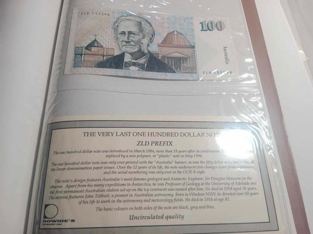 Last Paper Note Very Last Prefix Uncirculated Banknote Collection