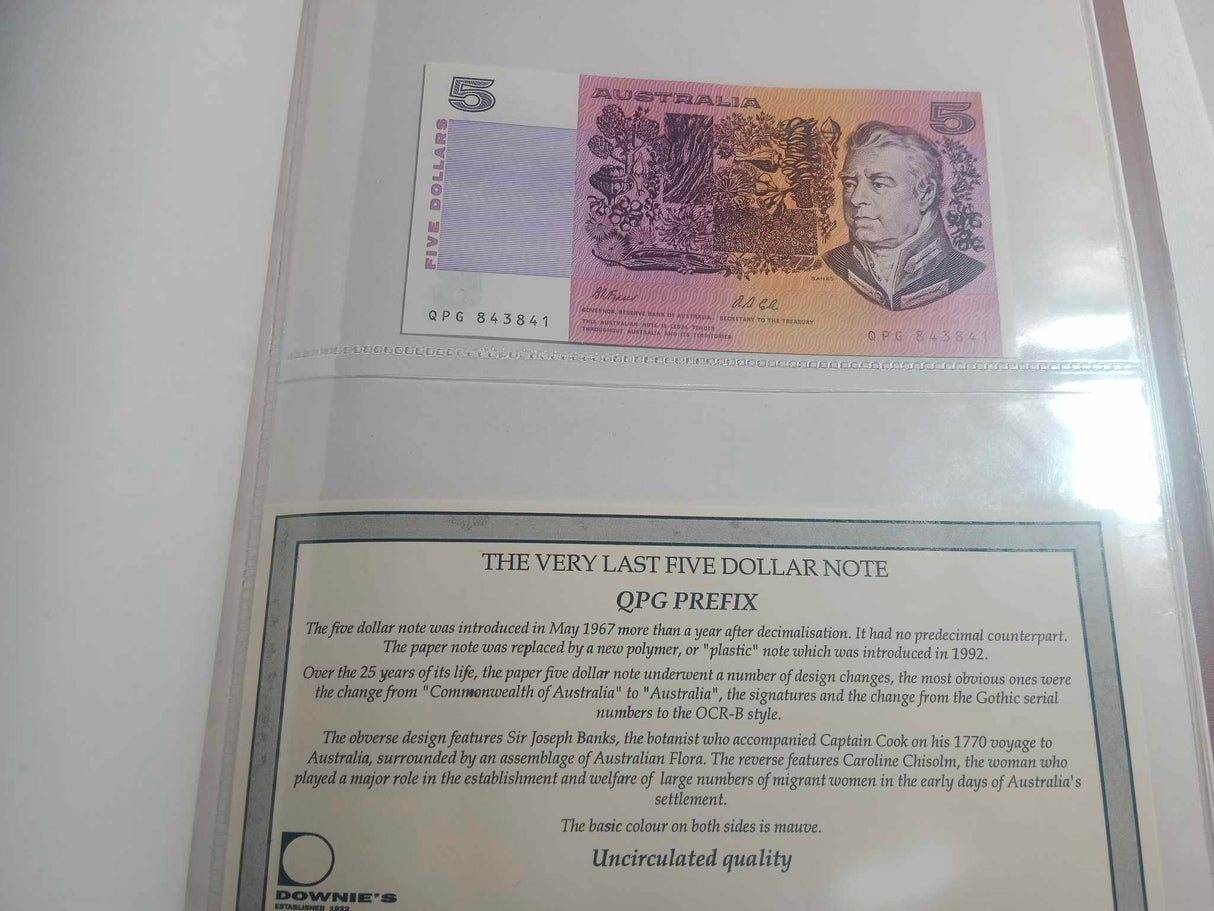 Last Paper Note Very Last Prefix Uncirculated Banknote Collection