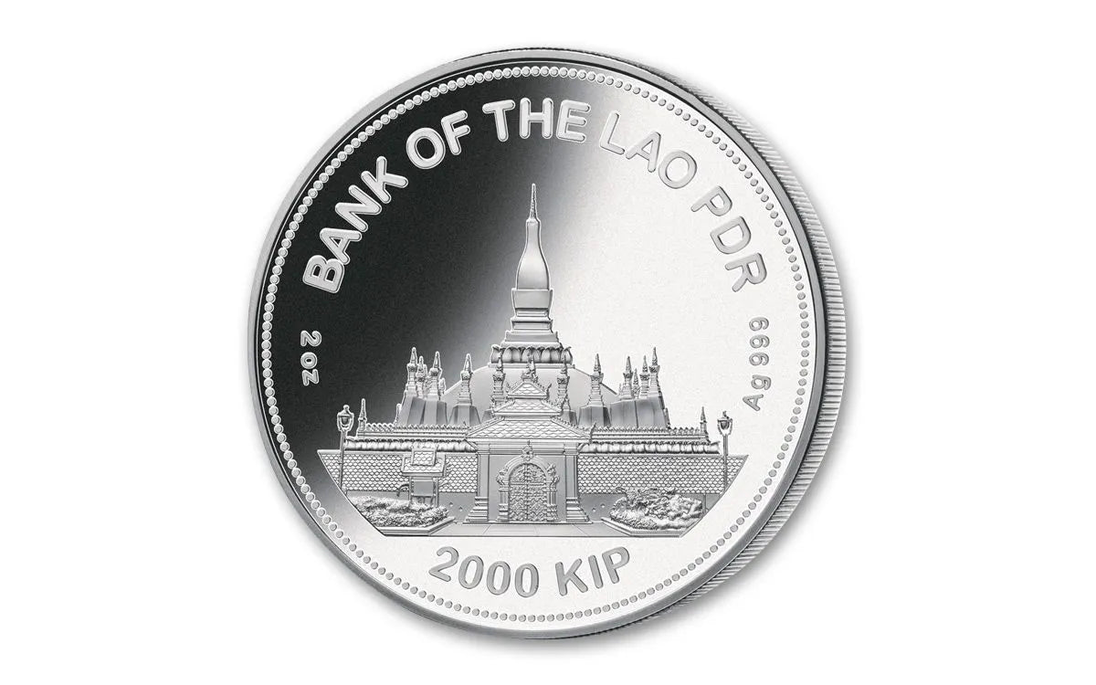 2021 Year of the Ox 2oz Silver Coin with Jade – Laos