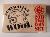 2011 Australian Wool. Two Coin Proof Set