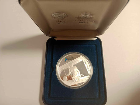 2000 $5 Paralympic Games Sydney Silver Coin. Basketball.