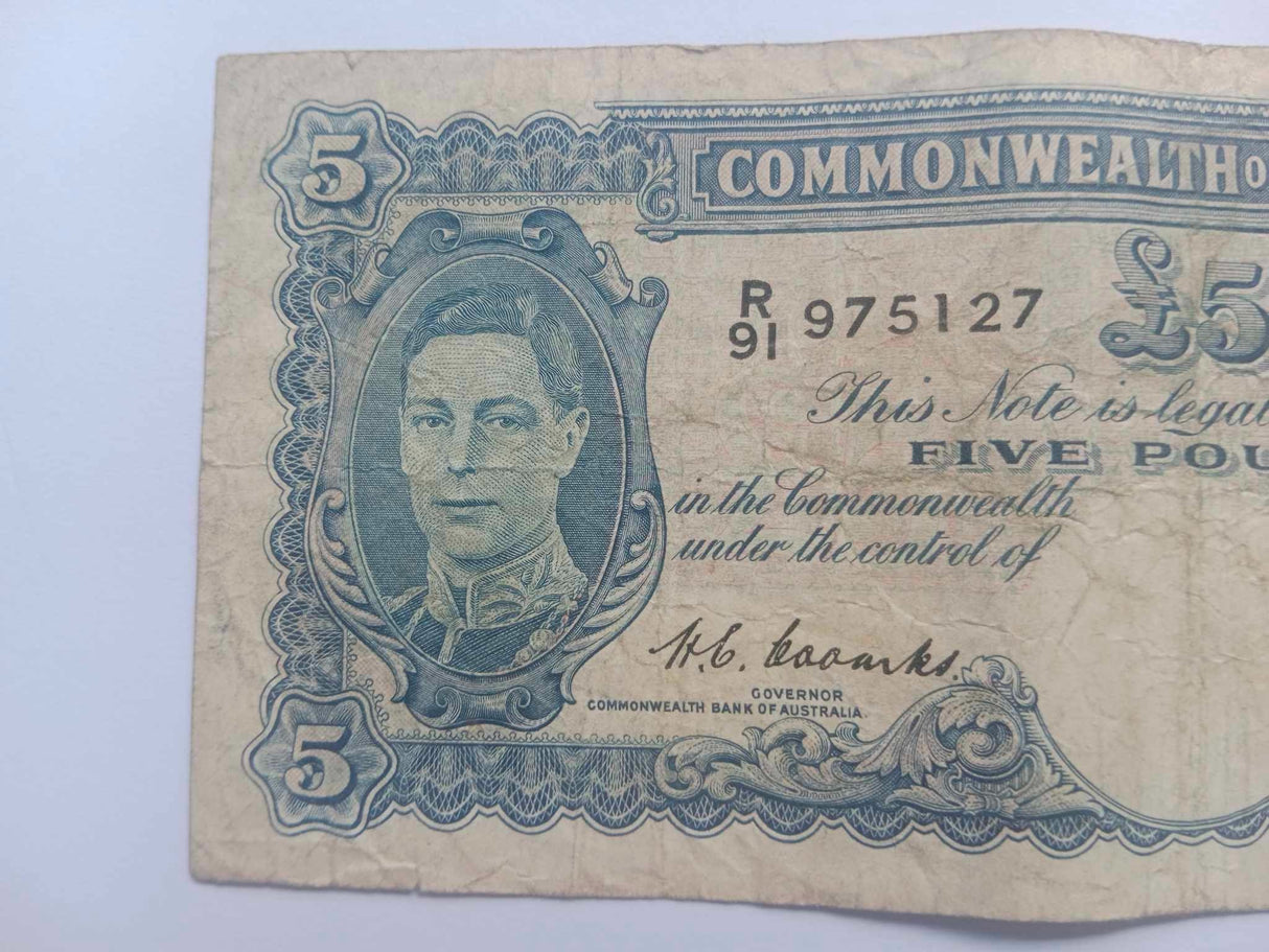 1949 R47 Coombs/Watt 5 Pound Banknote. Fine