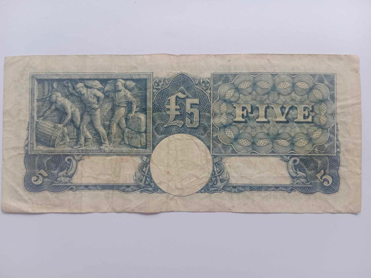 1949 R47 Coombs/Watt 5 Pound Banknote. Almost Fine.