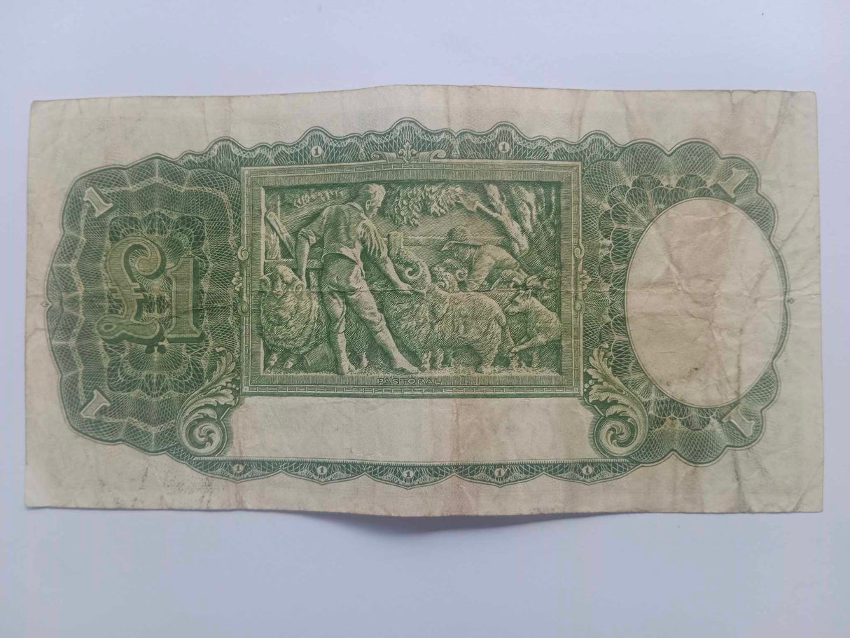 1949 R31 Coombs/Watt 1 Pound Circulated Note.