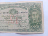 1949 R31 Coombs/Watt 1 Pound Circulated Note.