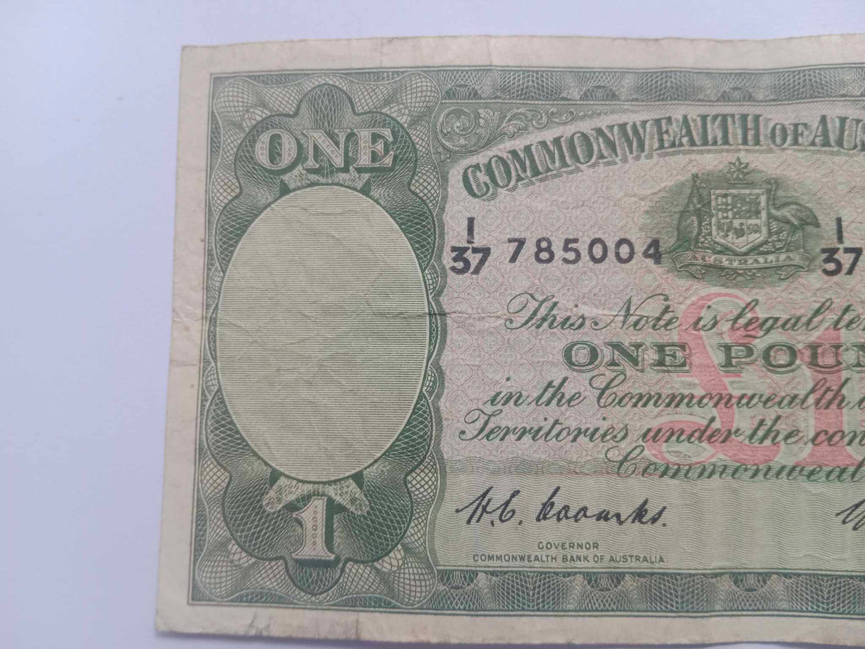 1949 R31 Coombs/Watt 1 Pound Circulated Note.