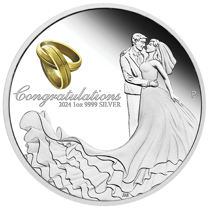 2024 Wedding. 1oz Silver Proof Coin.