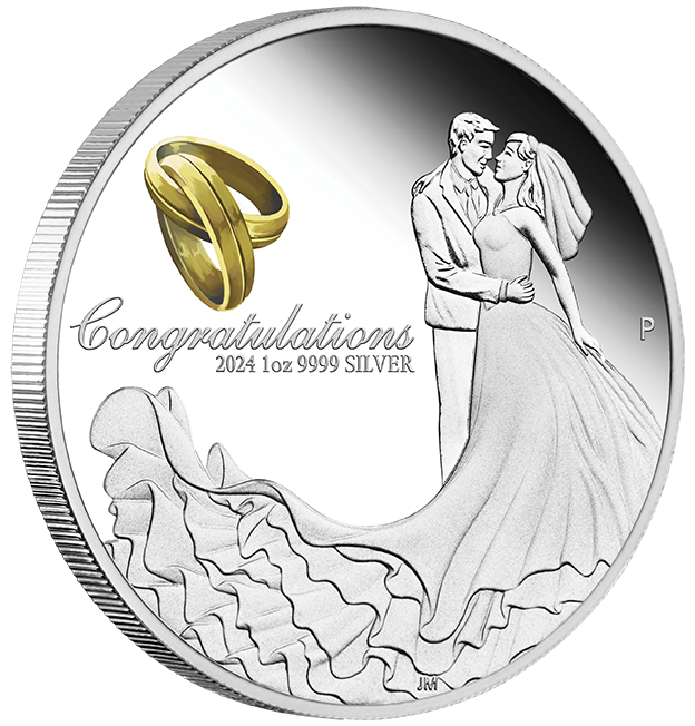 2024 Wedding. 1oz Silver Proof Coin.