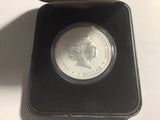 2010 $1 Silver Brilliant Uncirculated Coin. Kangaroo At Sunset. F15 Privy Mark.