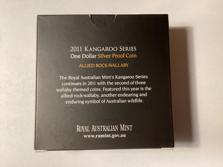 2011 $1 Kangaroo Series. Allied Rock-Walaby. Silver Proof Coin.