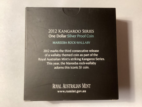 2012 $1 Kangaroo Series. Mareeba Rock-Wallaby Silver Proof Coin.