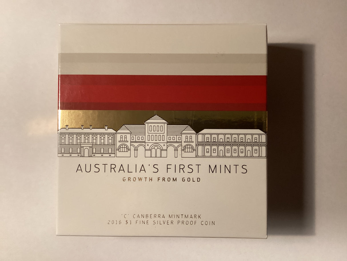 2016 $1 ‘C’ Mintmark Fine Silver Proof Coin. Australia’s First Mints. Growth From Gold.