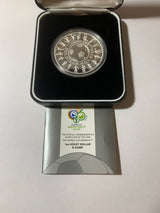 2006 FIFA World Cup Germany. Silver Proof Coin. Holey Dollar and Dump.