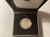 2016 $5 Fine Silver Selectively Gold Plated Coin. Australian Olympic Team.