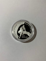 2008 $5 1oz Silver Proof Coin. Centenary of Rugby League.
