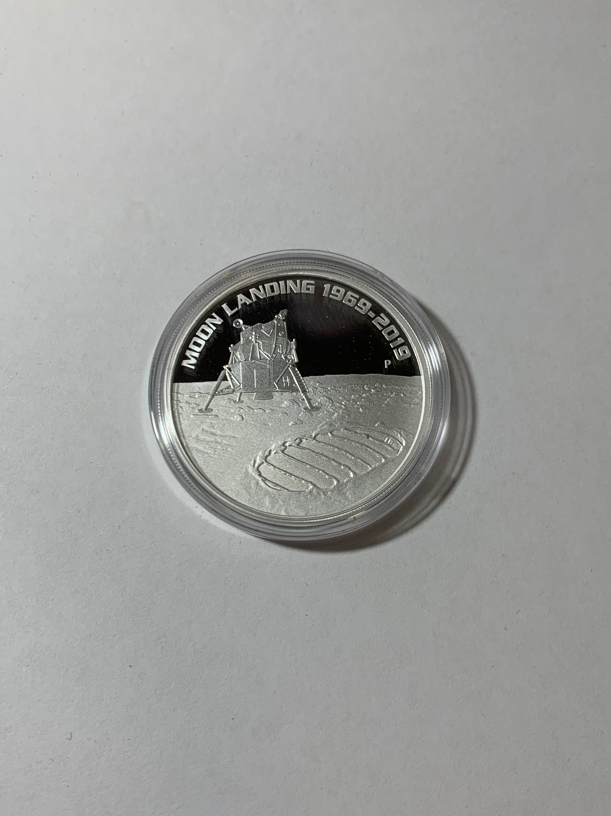 2019 $1 1oz Silver Proof Coin. 50th Anniversary of the Moon Landing. 1969-2019.