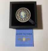 2019 $2 2oz Silver Cameo Antiqued Coin. Queen Victoria 200th Anniversary.