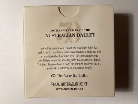 2012 50c Fine Silver Proof Coin. 50th Anniversary of the Australian Ballet.