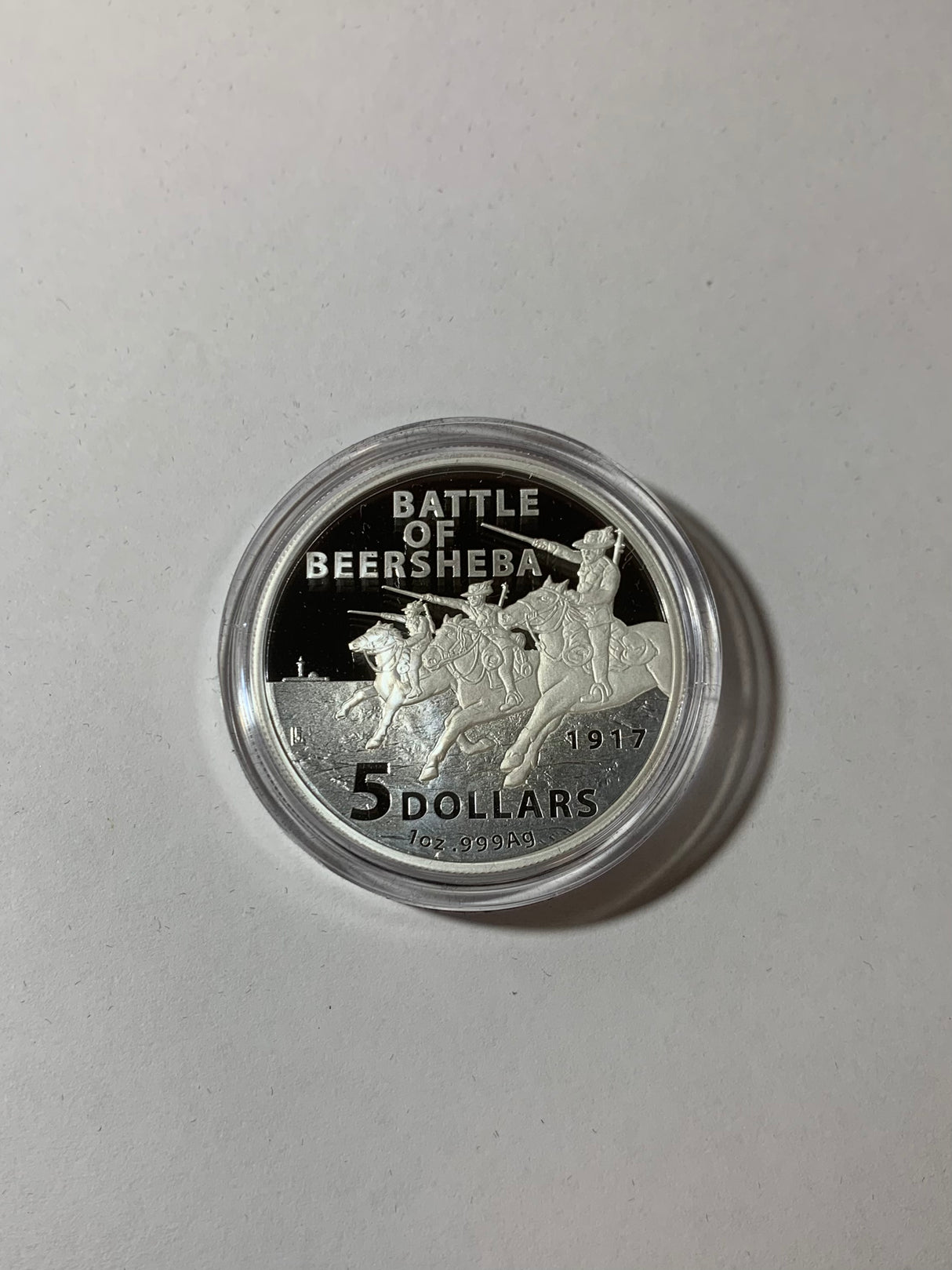 2017 $5 1oz Silver Proof Coin. Battle of Beersheba. Charge of the Light Horsemen.