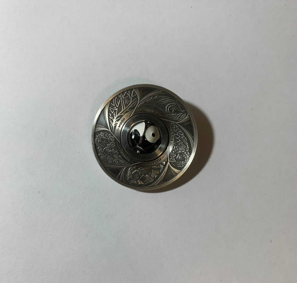 2016 $1 1oz Silver Antiqued Rotating Charm Coin. Yin Yang.