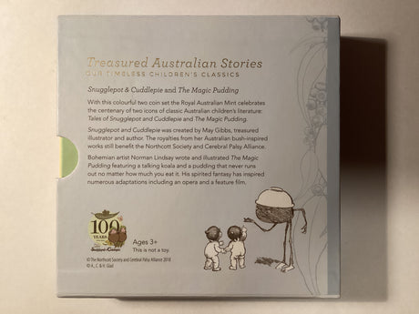 2018 Coloured Frosted Uncirculated Two Coin Set. Treasured Australian Stories. Timeless Children’s Classics.