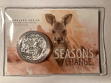 2019 $1 Frosted Uncirculated Silver Coin. Kangaroo Series. Seasons Change.