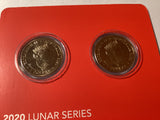 2020 Two Coin $1 Set. Lunar Series. Year of the Rat.