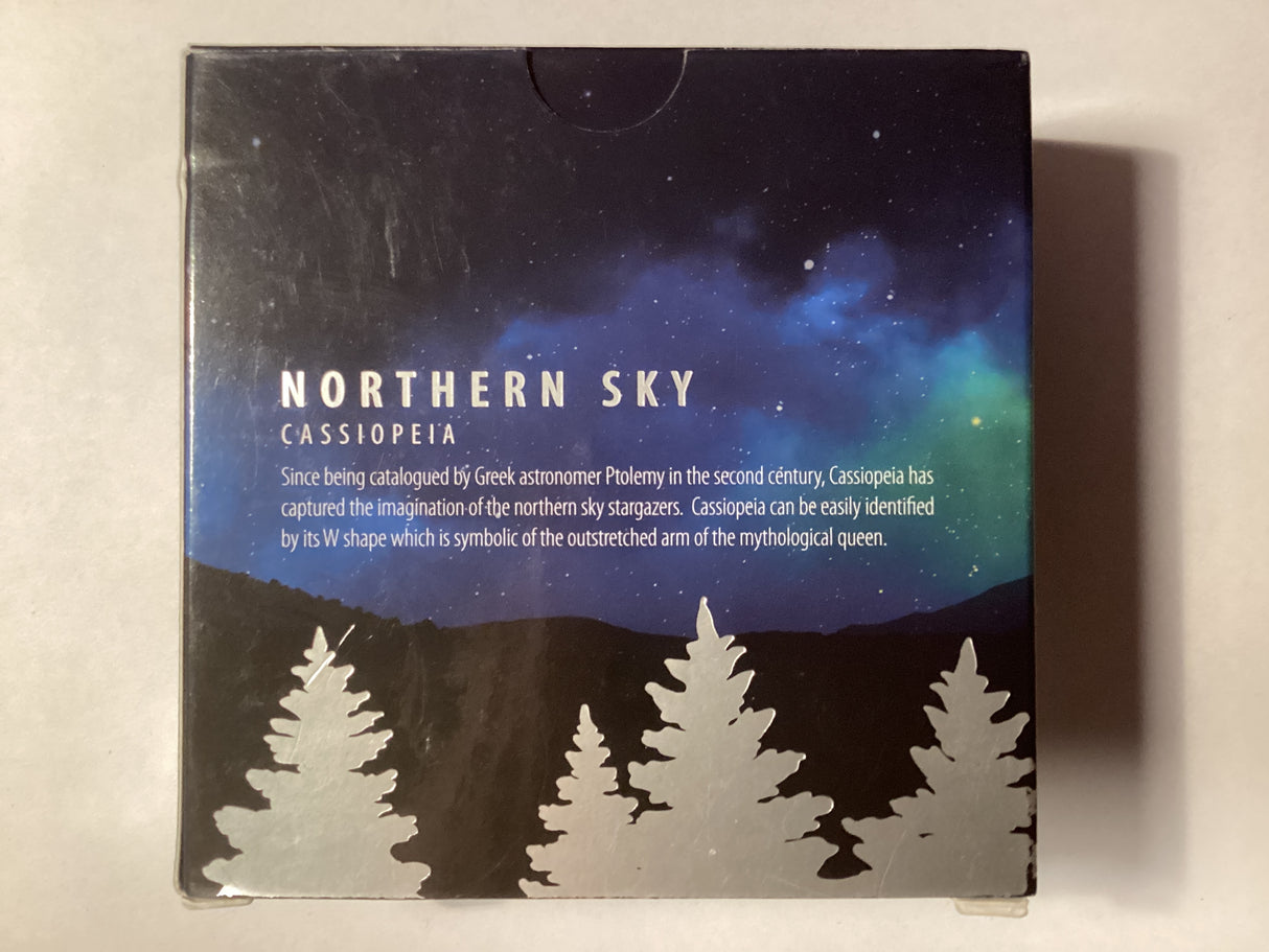 2016 $5 Silver Proof Domed Coin. Northern Sky. Cassiopeia.