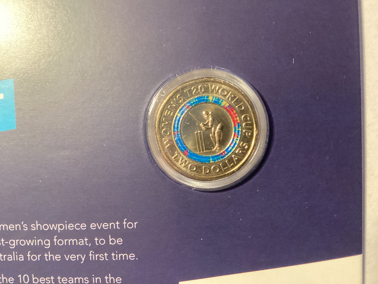 2020 $2 ICC Women’s T20 World Cup. Uncirculated Carded Coin.