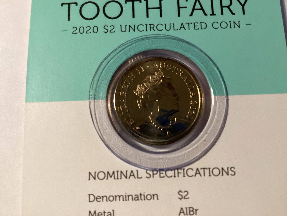 2020 $2 Tooth Fairy Uncirculated Carded Coin.