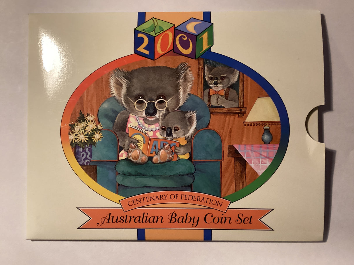 2001 Australian Uncirculated Baby Coin Set. Centenary of Federation with Medallion.